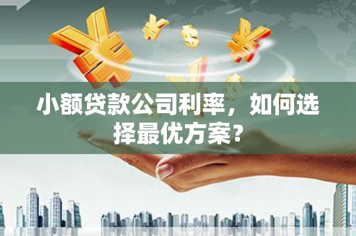 涿鹿小额贷款公司利率，如何选择最优方案？