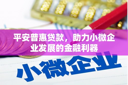 涿鹿平安普惠贷款，助力小微企业发展的金融利器
